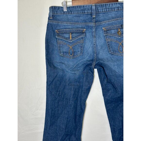 Calvin Klein Women's Lean Boot Cut Jeans Back Flap Pockets, Size 14 FLAWED - Picture 4 of 5